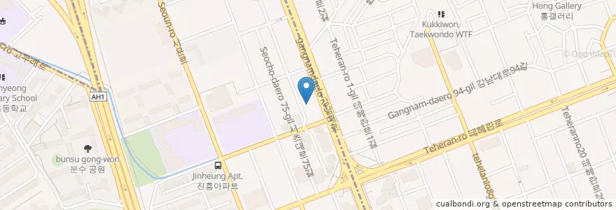 Mapa de ubicacion de 국민은행 en Korea Selatan, 서울, 서초구, 서초동, 서초4동.