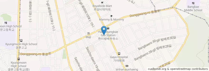 Mapa de ubicacion de NH Nonghyup Bank Bangbae Branch en South Korea, Seoul, Seocho-Gu, Bangbae-Dong.