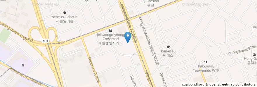 Mapa de ubicacion de 하나은행 en South Korea, Seoul, Seocho-Gu, Seocho-Dong, Seocho 4(Sa)-Dong.