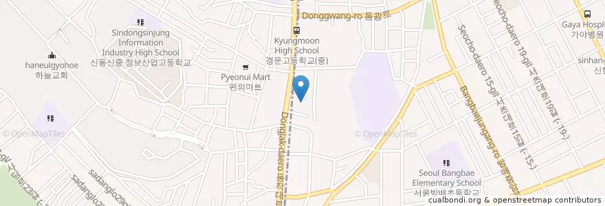 Mapa de ubicacion de 기업은행 en South Korea, Seoul, Seocho-Gu, Sadang 2(I)-Dong.