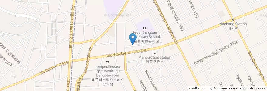 Mapa de ubicacion de 국민은행 en کره جنوبی, سئول, 서초구, 방배동.