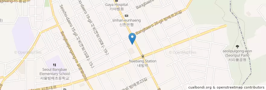 Mapa de ubicacion de HSBC은행 en كوريا الجنوبية, سول, 서초구, 방배동, 방배본동.