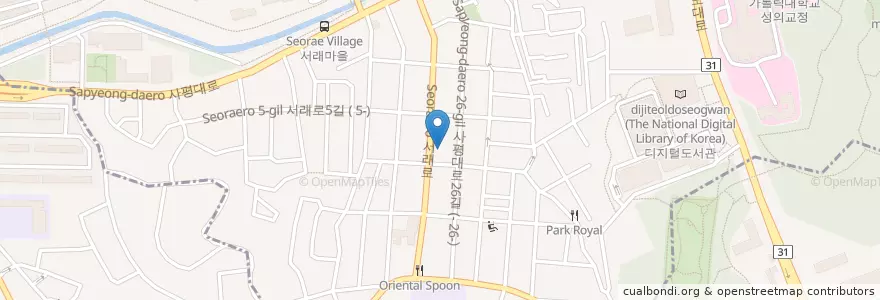 Mapa de ubicacion de 우리은행 en Südkorea, Seoul, 서초구, 반포동, 반포4동.