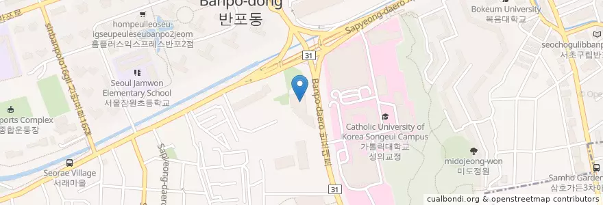 Mapa de ubicacion de 신한은행 en 大韓民国, ソウル, 瑞草区, 반포동, 반포4동.