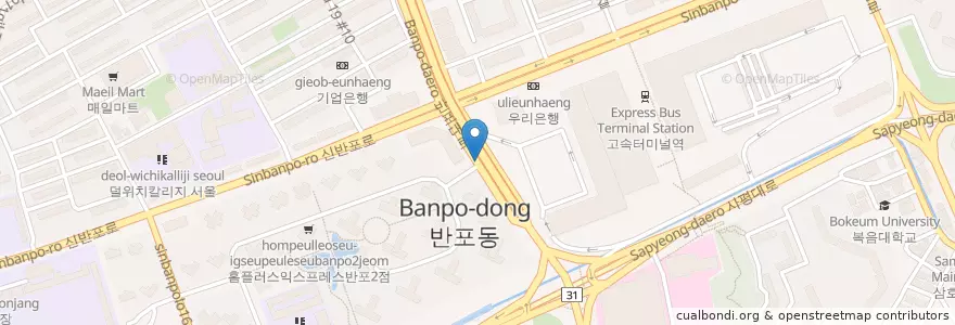 Mapa de ubicacion de 외환은행 en 韩国/南韓, 首尔, 瑞草區, 반포동, 반포2동.