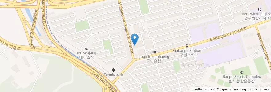 Mapa de ubicacion de 우리은행 en 대한민국, 서울, 서초구, 반포동, 반포본동.
