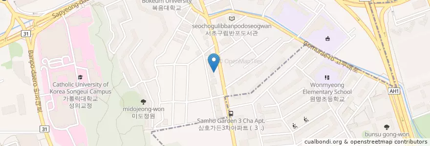 Mapa de ubicacion de 씨티은행 en South Korea, Seoul, Seocho-Gu.