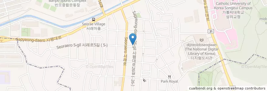 Mapa de ubicacion de 치안센터 en 대한민국, 서울, 서초구, 반포동, 반포4동.