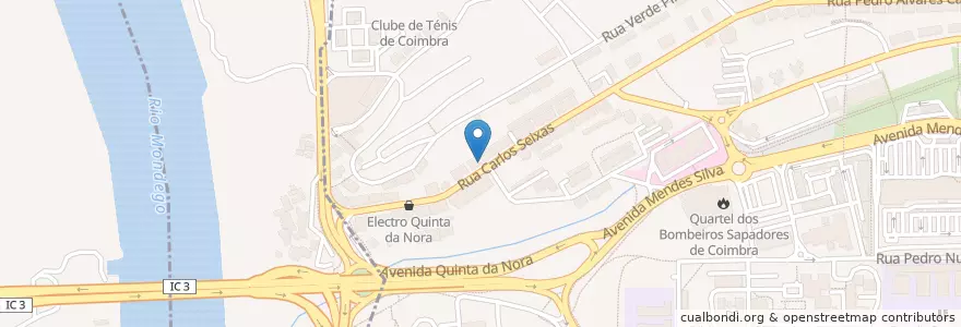 Mapa de ubicacion de Coimbra Take away en ポルトガル, Centro, Baixo Mondego, Coimbra, Coimbra, Sé Nova, Santa Cruz, Almedina E São Bartolomeu.