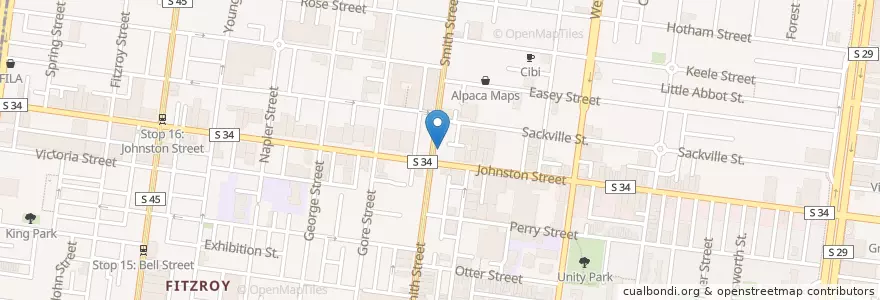 Mapa de ubicacion de Teriyaki Anarchy Sake en Австралия, Виктория, City Of Yarra.