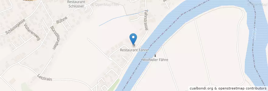 Mapa de ubicacion de Restaurant Fähre en Suiza, Soleura, Amtei Thal-Gäu, Bezirk Gäu, Wolfwil.