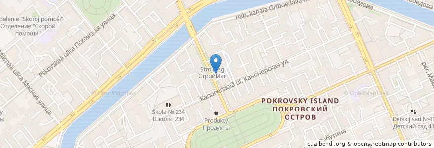 Mapa de ubicacion de Орли en Rusland, Северо-Западный Федеральный Округ, Oblast Leningrad, Sint-Petersburg, Адмиралтейский Район, Округ Коломна.