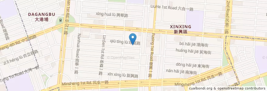 Mapa de ubicacion de 新興区 en 台湾, 高雄市, 新興区.