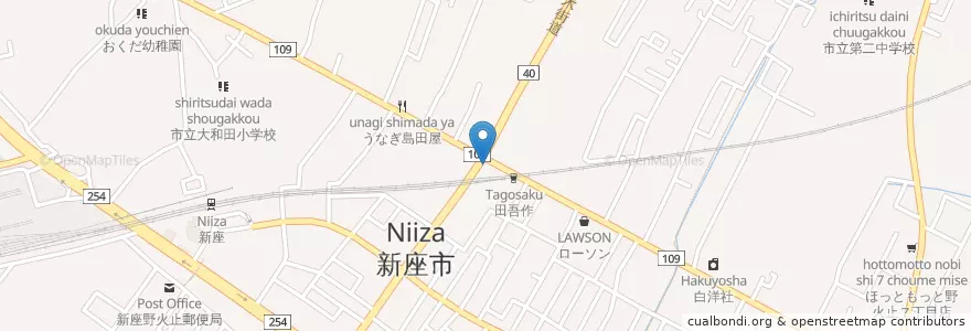 Mapa de ubicacion de くるまやラーメン en Япония, Сайтама, Ниидза.