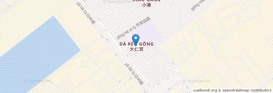 Mapa de ubicacion de 大仁宮 en Taiwan, Kaohsiung, Xiaogang District.