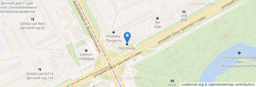 Mapa de ubicacion de Озерки en Russland, Föderationskreis Nordwest, Oblast Leningrad, Sankt Petersburg, Фрунзенский Район, Округ № 72.