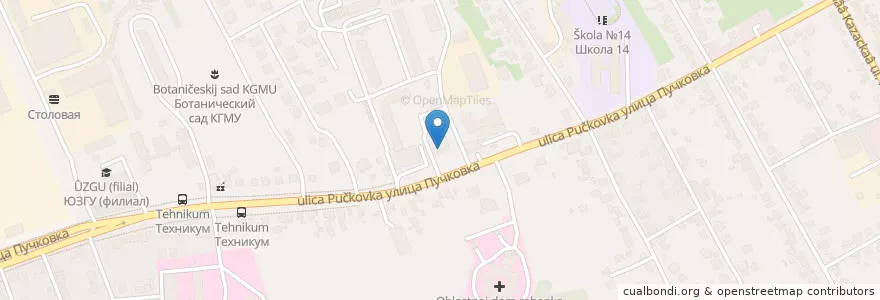 Mapa de ubicacion de Presto pizza en Russland, Föderationskreis Zentralrussland, Oblast Kursk, Курский Район, Городской Округ Курск.