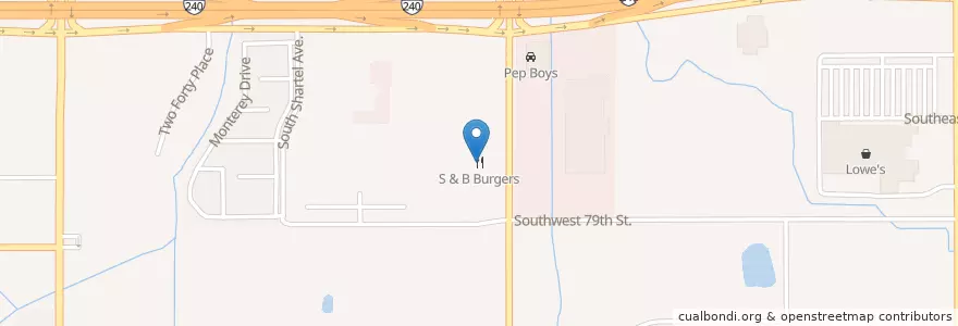 Mapa de ubicacion de S & B Burgers en Соединённые Штаты Америки, Оклахома, Oklahoma City, Oklahoma County.
