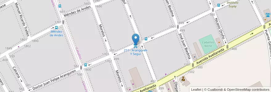 Mapa de ubicacion de 211 - Aranguren Y Segui en آرژانتین, Ciudad Autónoma De Buenos Aires, Comuna 7, Buenos Aires, Comuna 6.