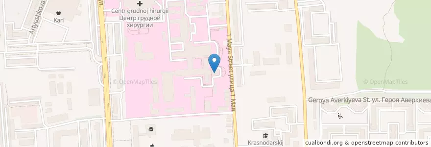 Mapa de ubicacion de Краснодар 350086 en Rússia, Distrito Federal Do Sul, Krai De Krasnodar, Городской Округ Краснодар.