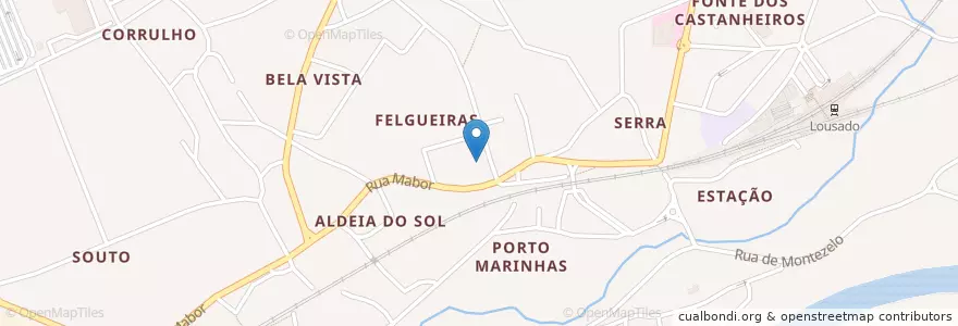 Mapa de ubicacion de Escola Básica 1º Ciclo de Lousado en البرتغال, المنطقة الشمالية (البرتغال), براغا, Ave, Lousado.