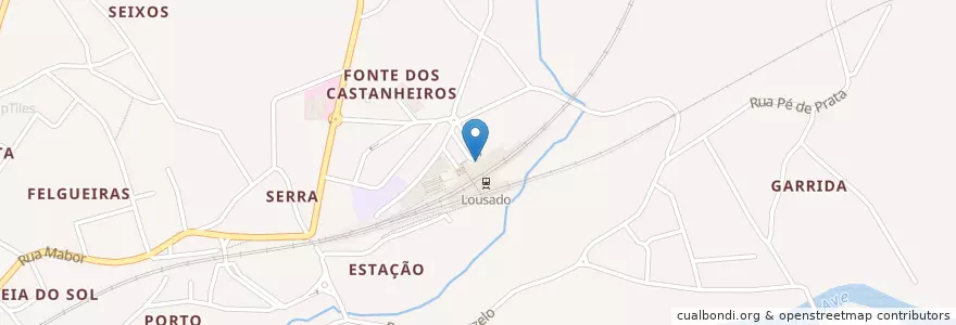 Mapa de ubicacion de Posto dos Correios en Portugal, Nord, Braga, Ave, Lousado.
