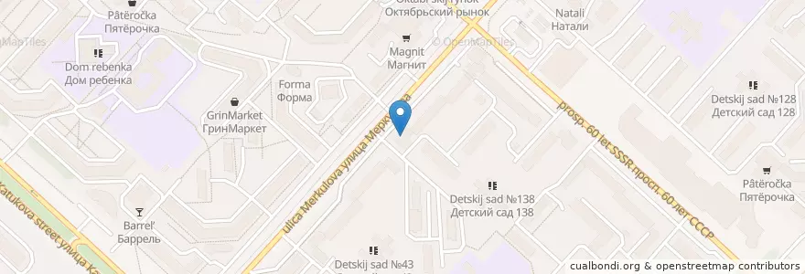 Mapa de ubicacion de Аптека en روسيا, Центральный Федеральный Округ, Липецкая Область, Городской Округ Липецк.