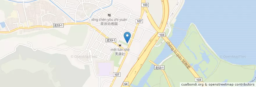 Mapa de ubicacion de 成洲派出所 en Taiwan, Neu-Taipeh, Wugu.