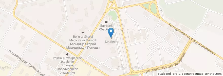 Mapa de ubicacion de Mr. Beers en روسيا, Центральный Федеральный Округ, Липецкая Область, Городской Округ Липецк.
