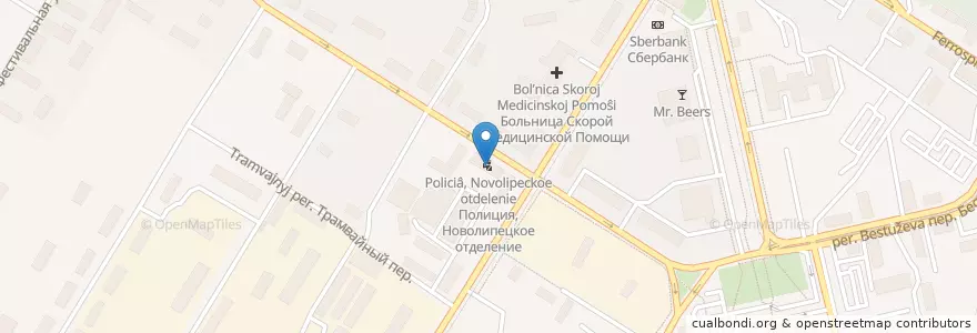Mapa de ubicacion de Полиция, Новолипецкое отделение en Rusland, Centraal Federaal District, Oblast Lipetsk, Городской Округ Липецк.