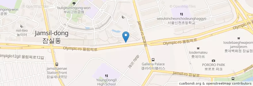 Mapa de ubicacion de 씨티은행 en Korea Selatan, 서울, 송파구, 잠실2동.
