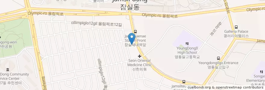 Mapa de ubicacion de 우리은행 en Güney Kore, Seul, 송파구.