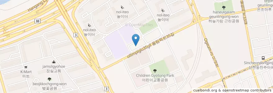 Mapa de ubicacion de 한국스탠다드차타드은행 en Corea Del Sud, Seul, 송파구.