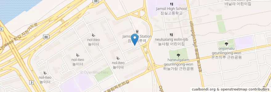 Mapa de ubicacion de 새마을금고 en Республика Корея, Сеул, 송파구.