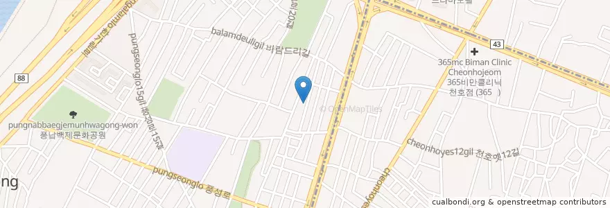 Mapa de ubicacion de 기업은행 en 대한민국, 서울, 강동구, 송파구.