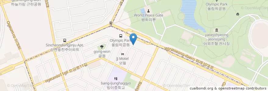 Mapa de ubicacion de 하나은행 en 대한민국, 서울, 송파구.