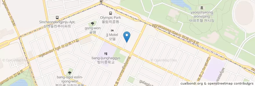 Mapa de ubicacion de 국민은행 en Korea Selatan, 서울, 송파구.