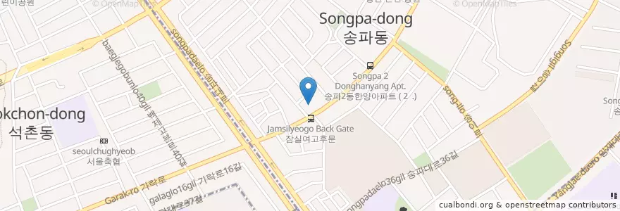 Mapa de ubicacion de 송파농협 en South Korea, Seoul, Songpa-Gu, Songpa 2(I)-Dong.