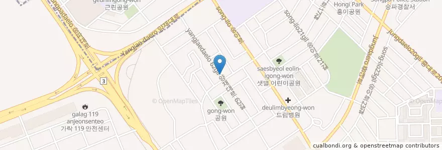 Mapa de ubicacion de 가락마을금고 en Südkorea, Seoul, 송파구, 가락본동.