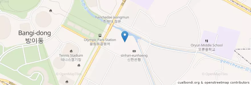 Mapa de ubicacion de 국민은행 en 대한민국, 서울, 송파구, 오륜동.