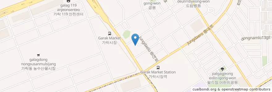 Mapa de ubicacion de 국민은행 en Korea Selatan, 서울, 송파구, 가락본동.