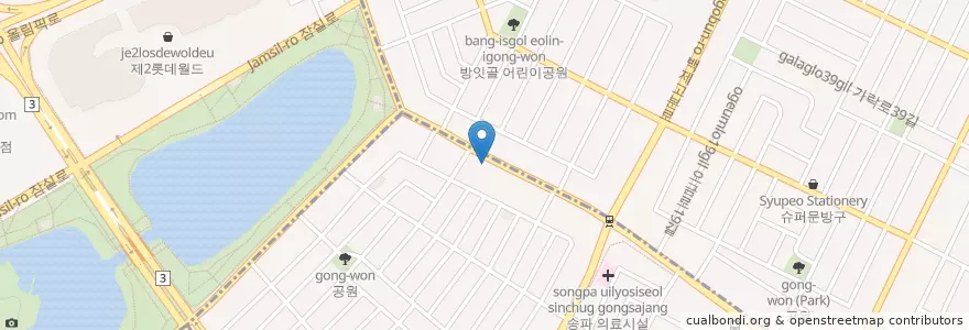 Mapa de ubicacion de 송파농협 en Республика Корея, Сеул, 송파구, 송파1동.