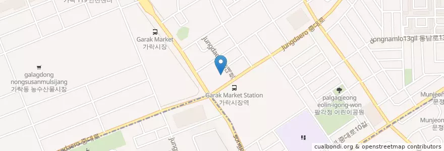 Mapa de ubicacion de 기업은행 en Coreia Do Sul, Seul, 송파구, 가락본동.