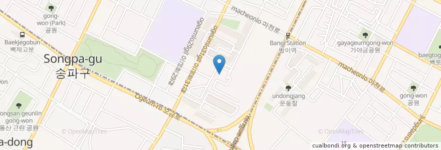 Mapa de ubicacion de 우리은행 en Coreia Do Sul, Seul, 송파구, 방이1동.
