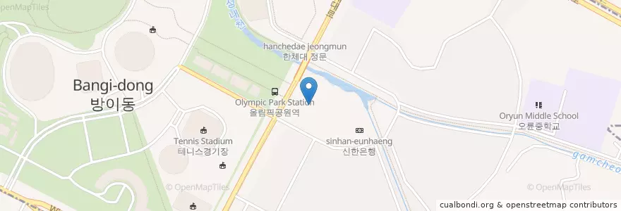 Mapa de ubicacion de 외환은행 en كوريا الجنوبية, سول, 송파구, 오륜동.