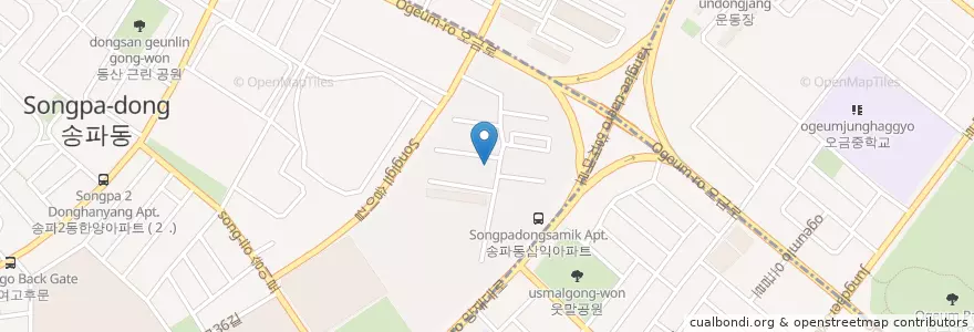 Mapa de ubicacion de 씨티은행 en Südkorea, Seoul, 송파구, 송파2동.