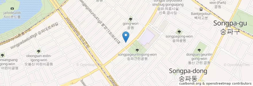 Mapa de ubicacion de 국민은행 en Coreia Do Sul, Seul, 송파구, 송파1동.