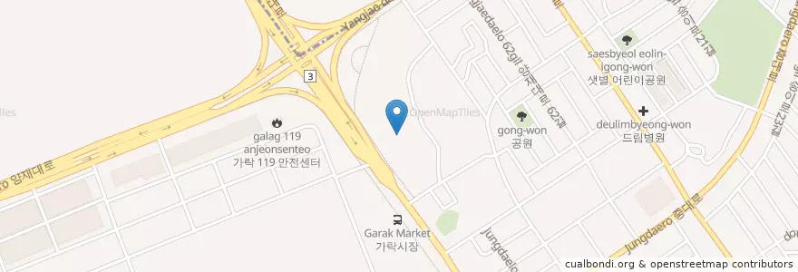 Mapa de ubicacion de 우리은행 en Südkorea, Seoul, 송파구, 가락본동.