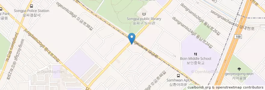 Mapa de ubicacion de 신한은행 en Südkorea, Seoul, 송파구, 가락2동.