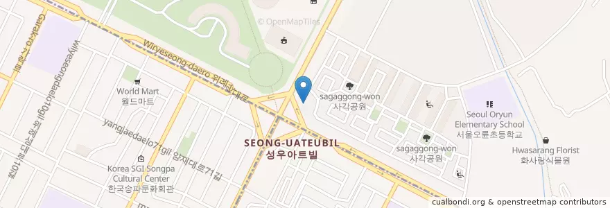 Mapa de ubicacion de 우리은행 en Corée Du Sud, Séoul, 송파구, 오륜동.